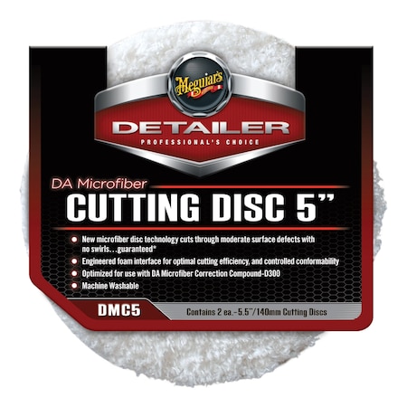 Meguiars Cuts Through Moderate Surface Defects Without Swirls, Microfiber, 5" Diameter, Set Of 2 DMC5